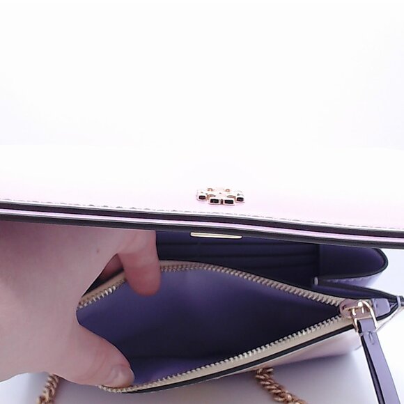 USED Tory Burch Emerson dip dye chain crossbody wallet sweet corn lavender - Picture 4 of 6